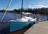 Sunshine Blue Cygnet 20 - Handing over to new Owner at Speers Point Jetty